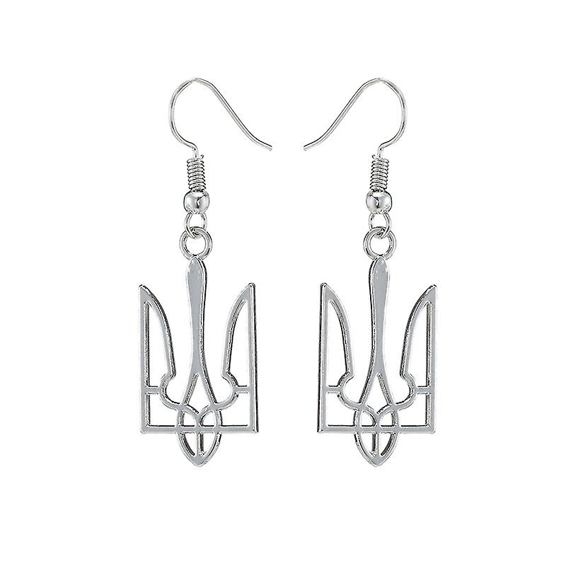 Women earring girl stud ear Drop Tryzub Tryzub Drop Vintage Polish Ukrainian Symbol Pendant Dangle H