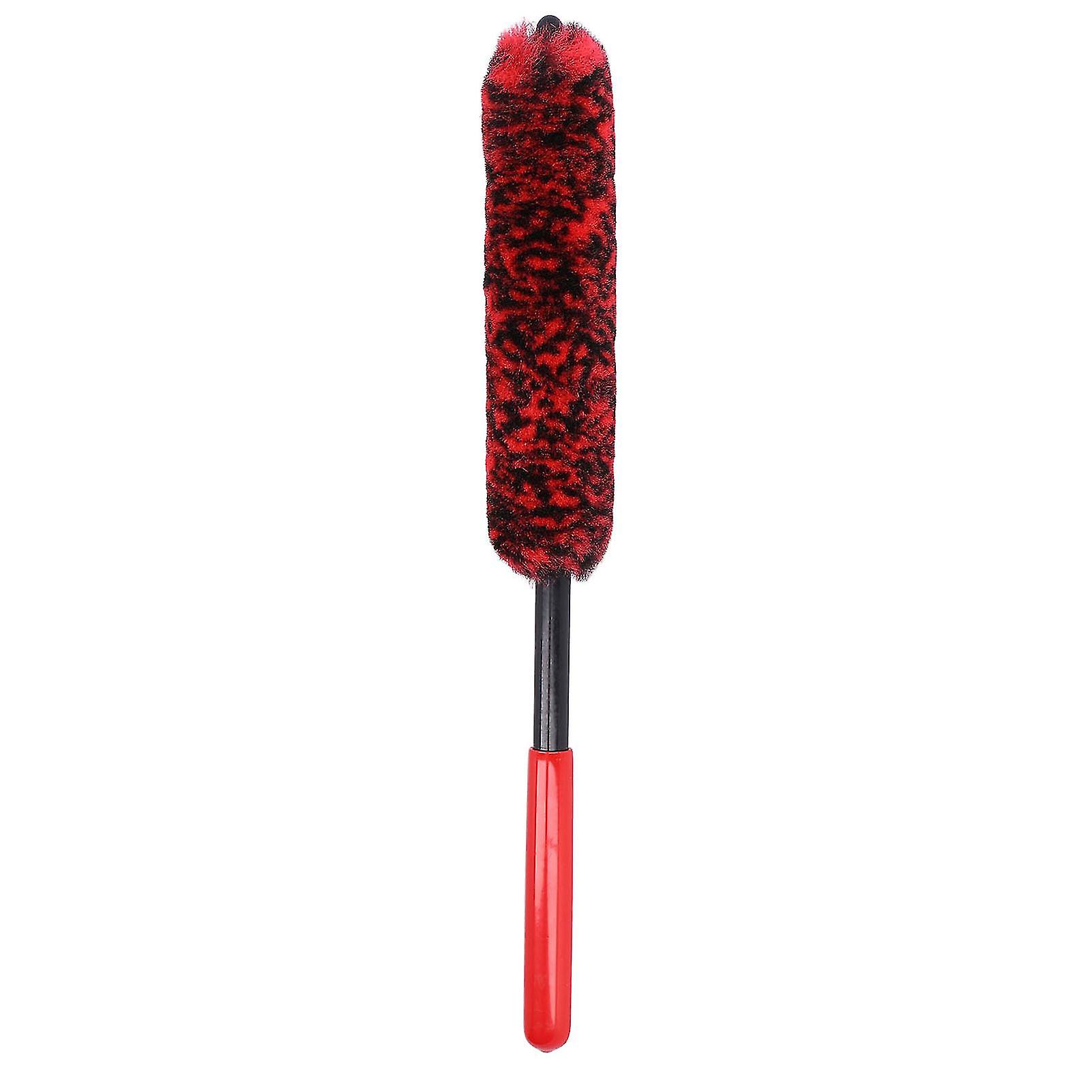 Universal Car Wheel Hub Cleaning Brush Flexible Long Handle Car Tire Detailing Brush Red