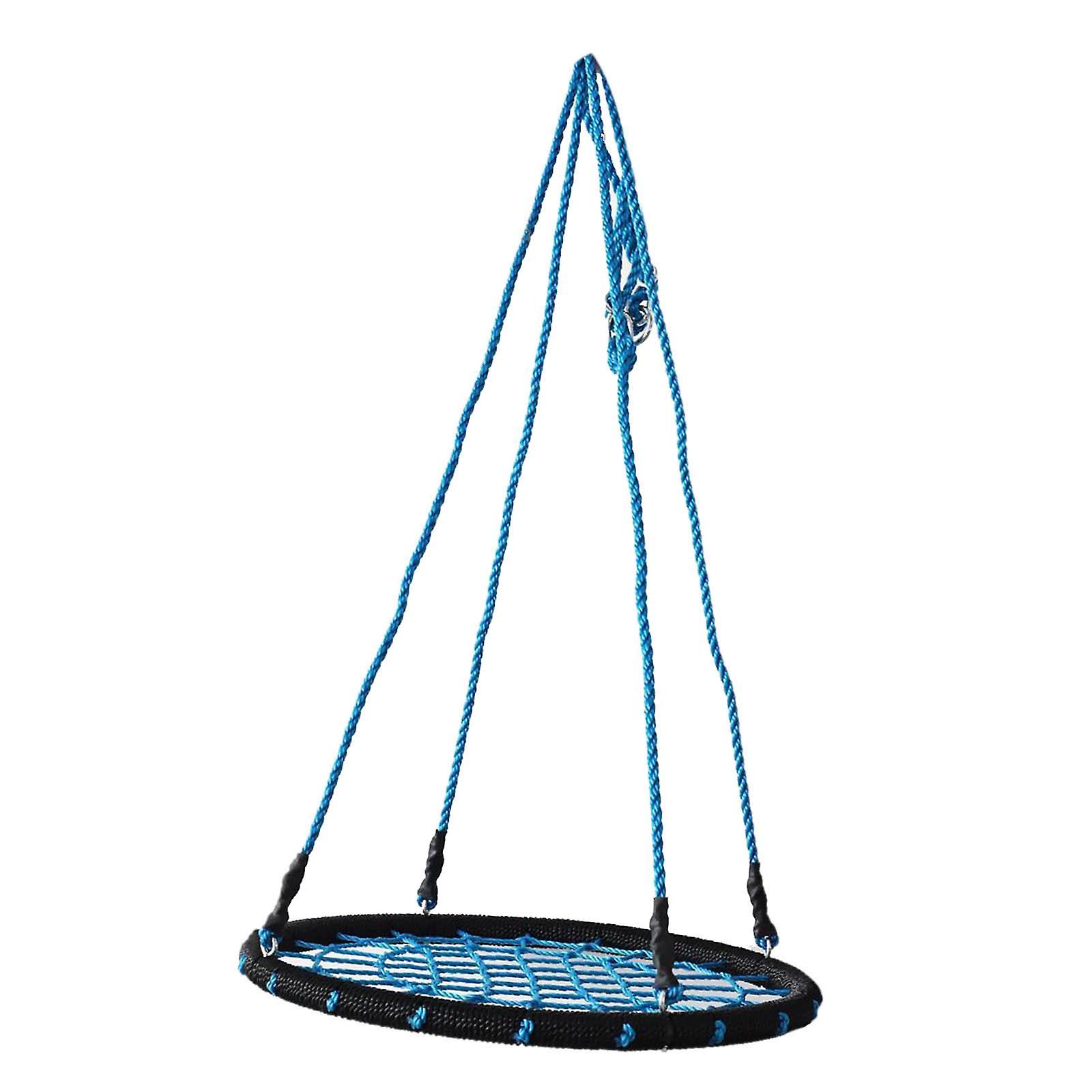 Träd Swing Klätterrep Rund Swing Sits för Sovrum Balkong Gård Blå