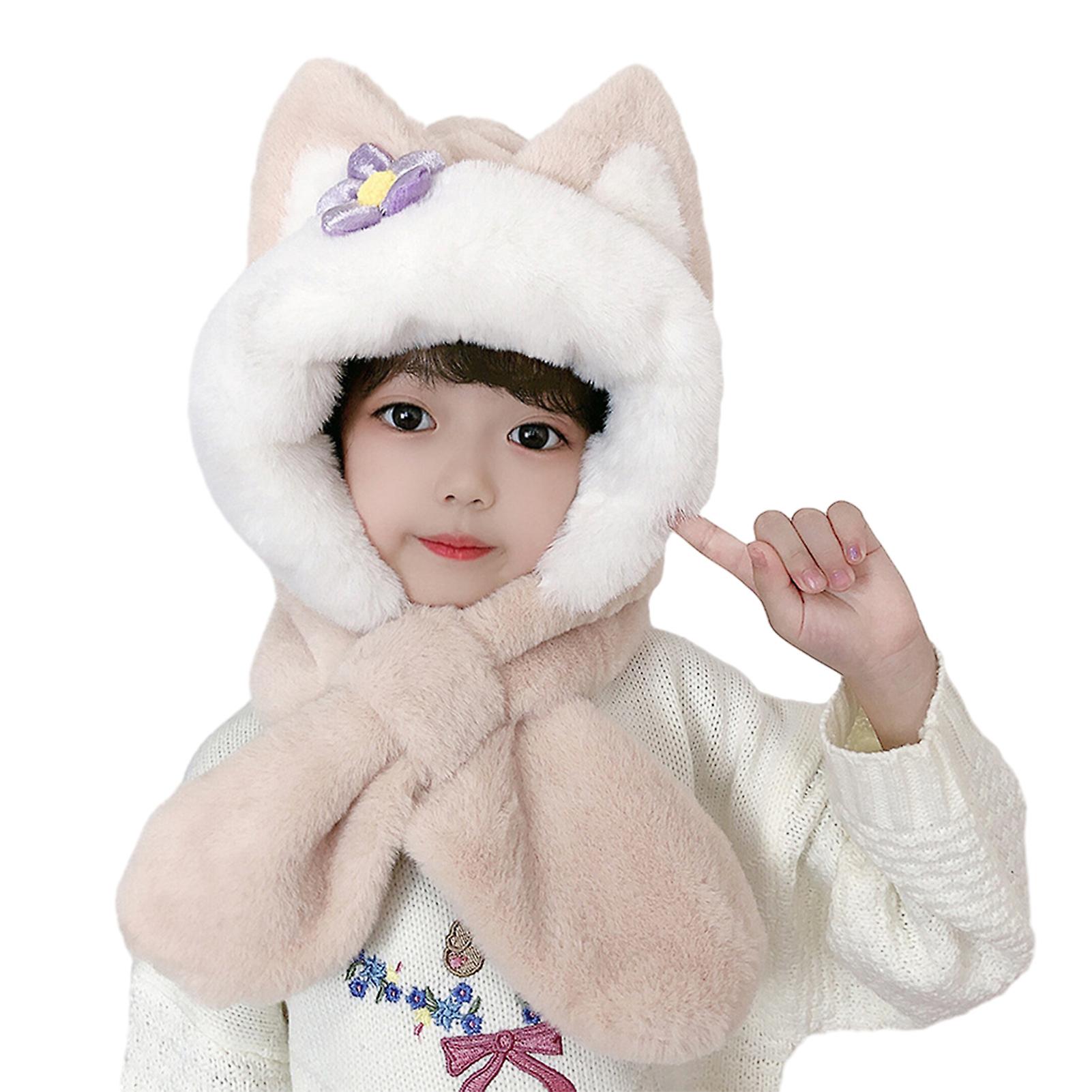 Écharpe à capuche de bande dessinée pour enfants épaissie coupe-vent chapeaux respectueux de la peau cadeau d'anniversaire du Nouvel An