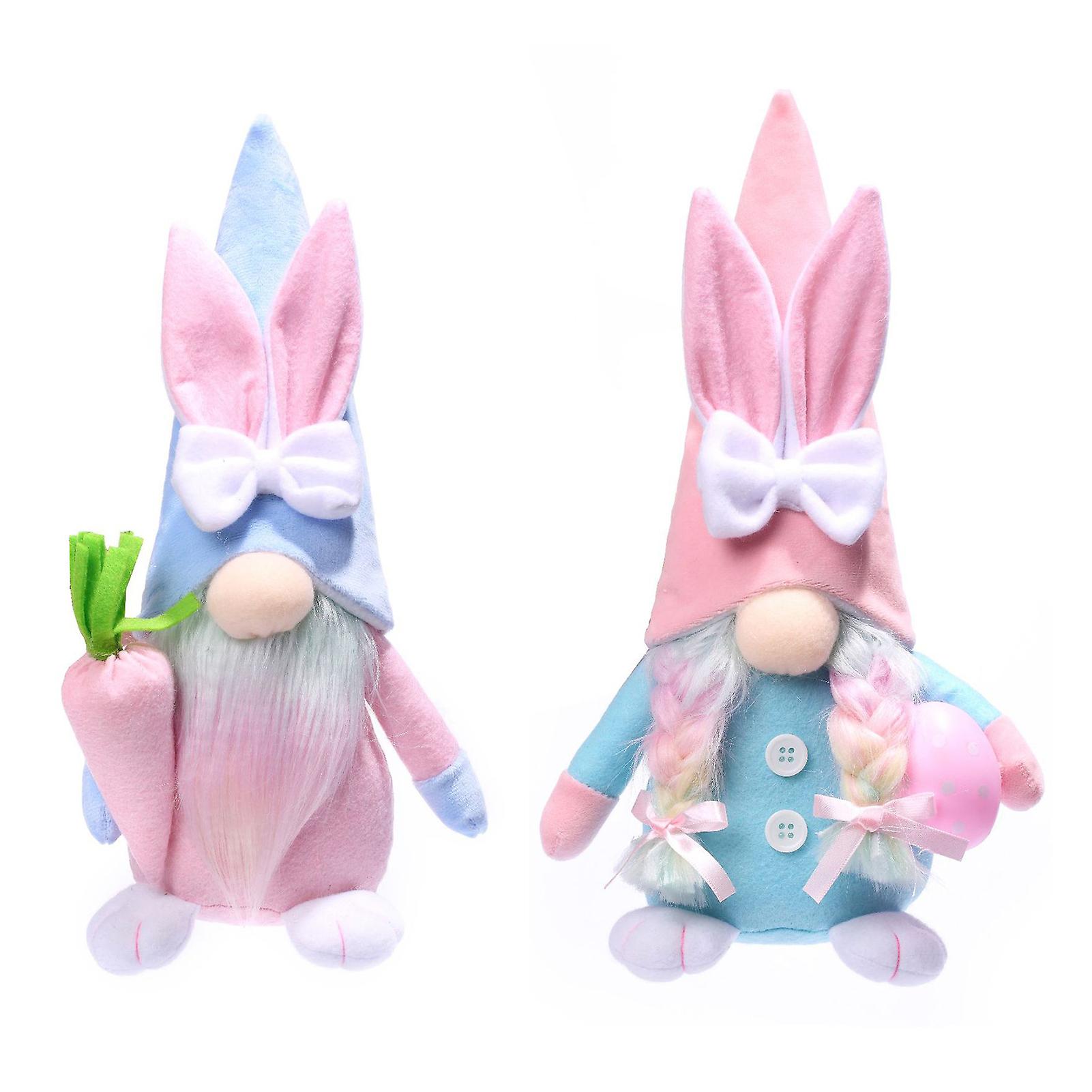 Cute Easter Egg/Carrots Faceless Plush Doll with Bunny Ear Lightweight Durable Decoration Gift for Easter