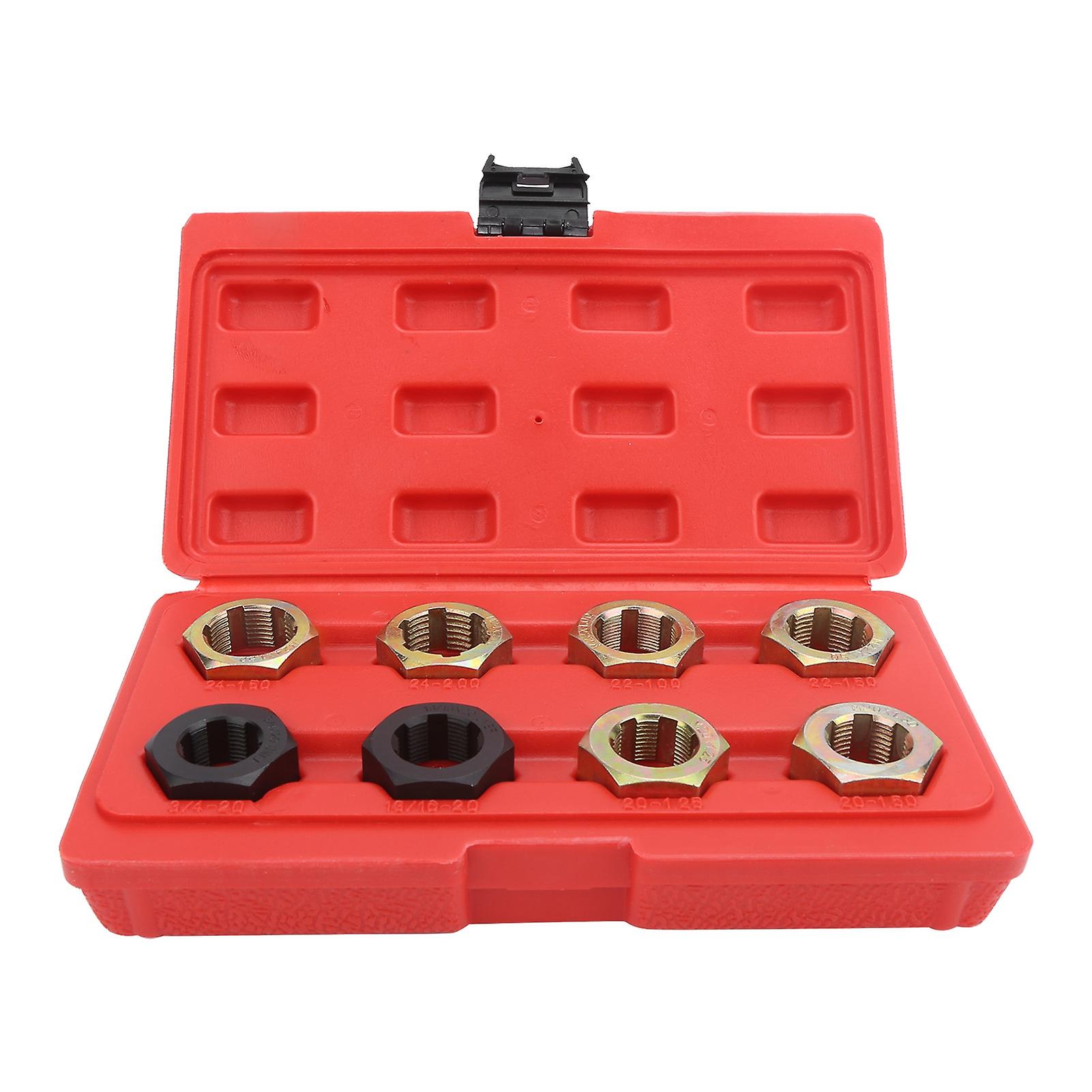 Axle spindle thread repair kit with portable tool case