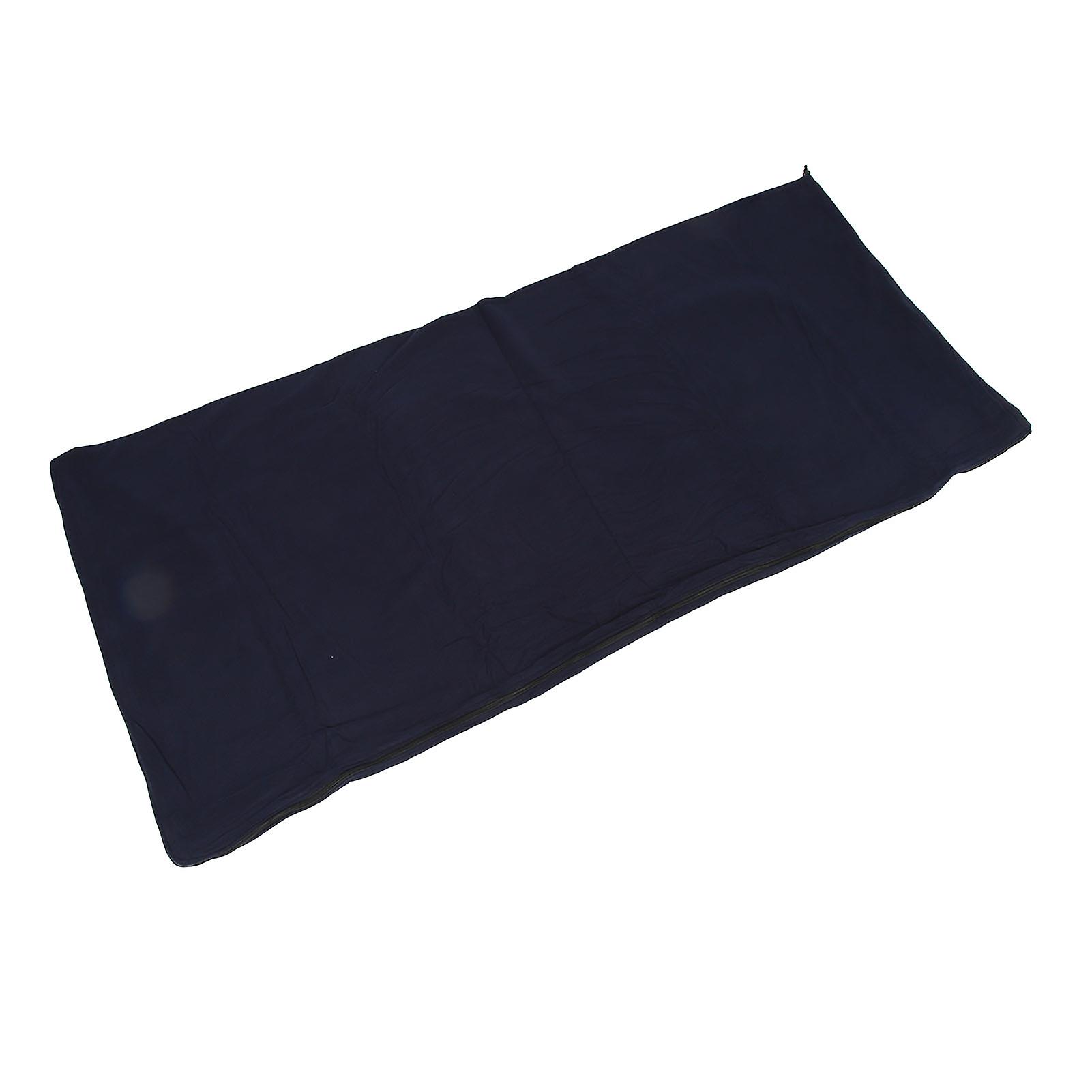 Fleece Sleeping Bag Foldable Sleeping Liner Portable Fleece Zippered Sleeping Bag Liners for Camping Traveling Navy Blue 