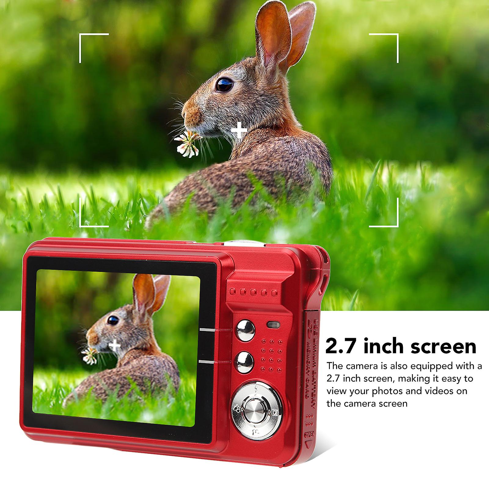 4K 48MP Digital Camera Anti Shake 8X Zoom Digital Camera with 2.7 Inch LCD Displa Screen C3 48 Red