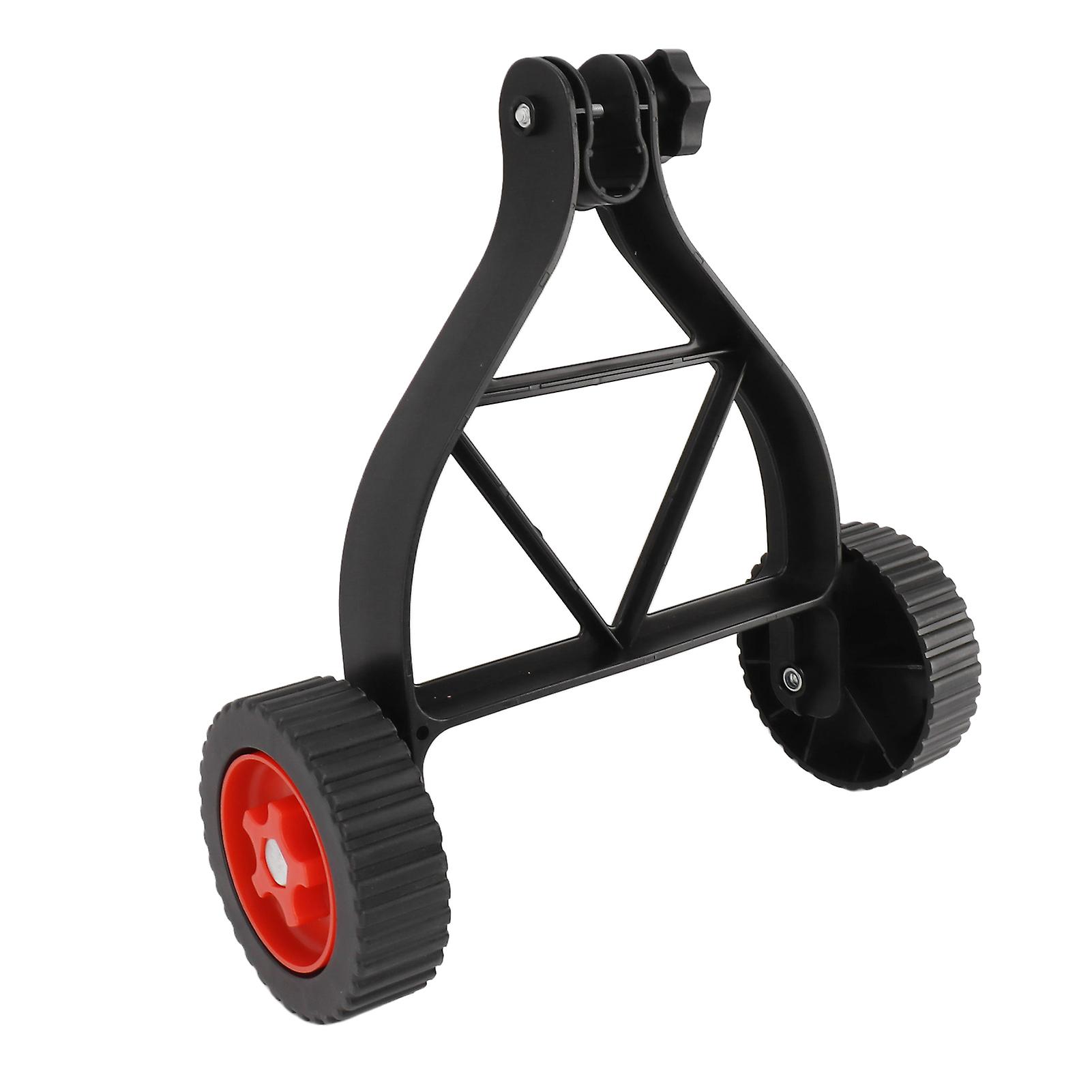 Cordless lawn mower with adjustable support wheels and lithium-ion auxiliary wheel for smooth landscaping
