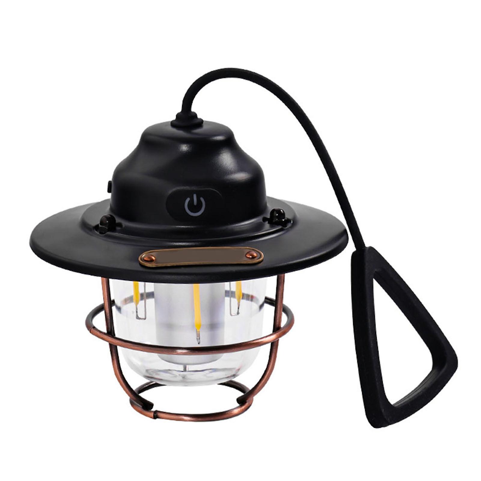 Portable Retro Lantern USB Rechargeable Hanging Outdoor Light for Power Outages Hiking