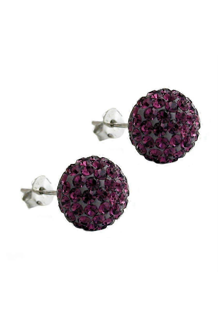 Stud Earrings 10mm Purple Silver 925 - Gl92915