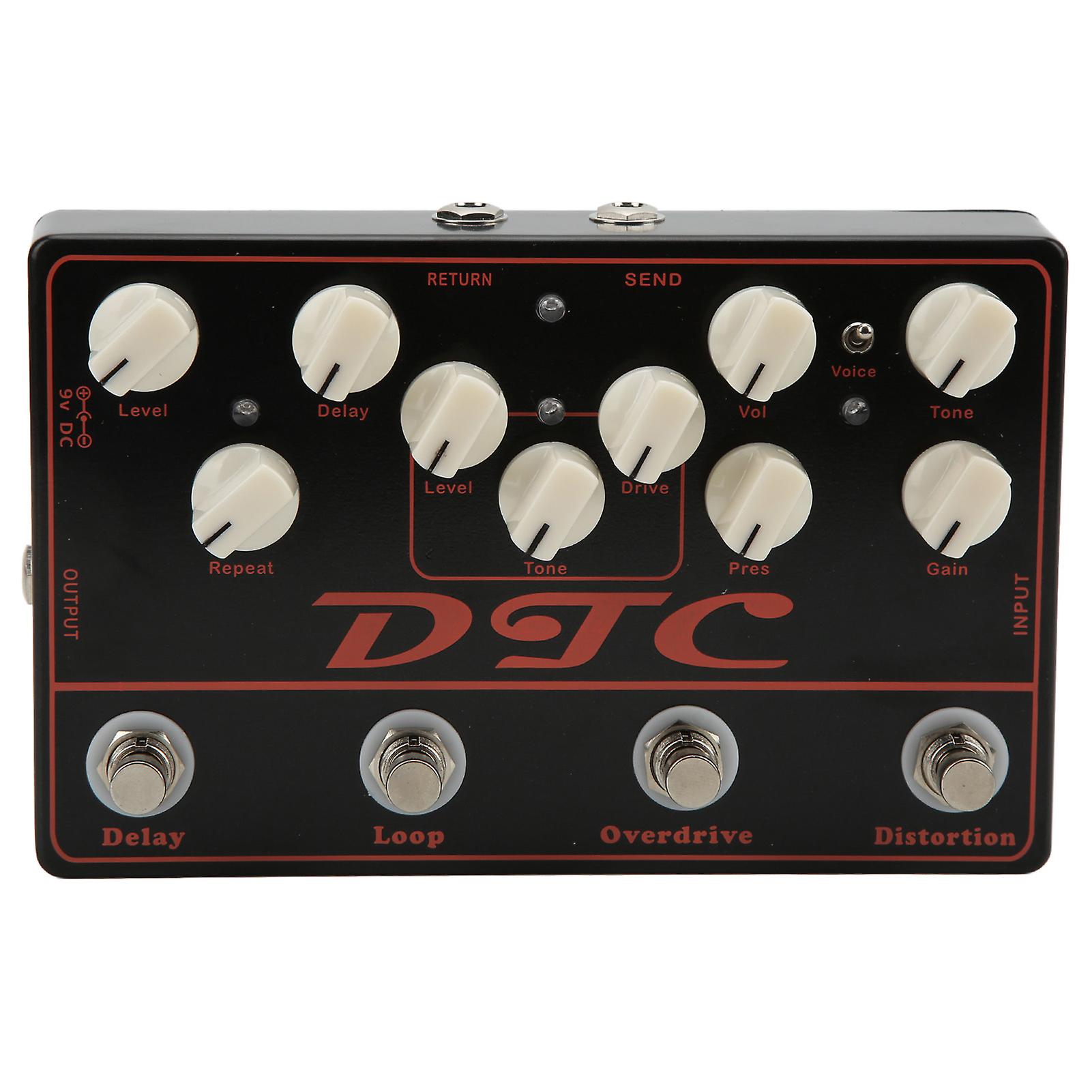 Synthesizer Guitar Pedal Electric Distortion Overdrive Loop Delay 4 in 1 Effect