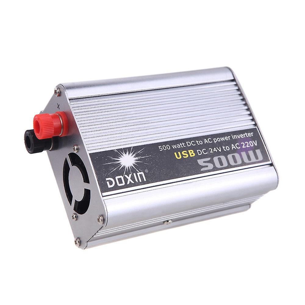 500W وات تيار مستمر 24 فولت إلى تيار متردد 220 فولت + USB محول جهد محمول محول طاقة السيارة