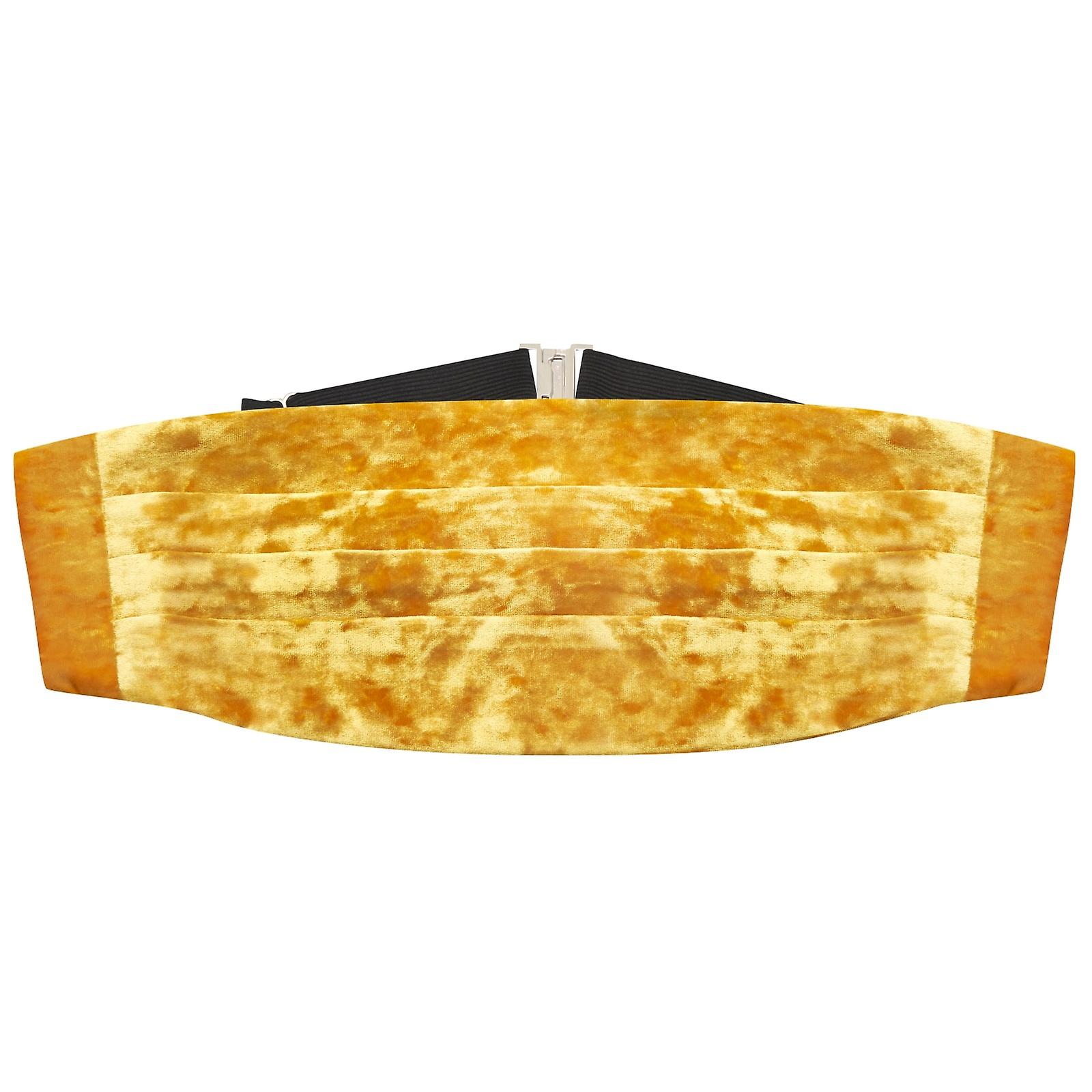 Gold Crushed Velvet Cummerbund