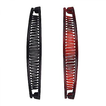 Veeki 2 Pieces Clincher Combs Banana Combs Insert Comb Wave Hairpin Fishtail Fish Hair Ponytail Banana Clip