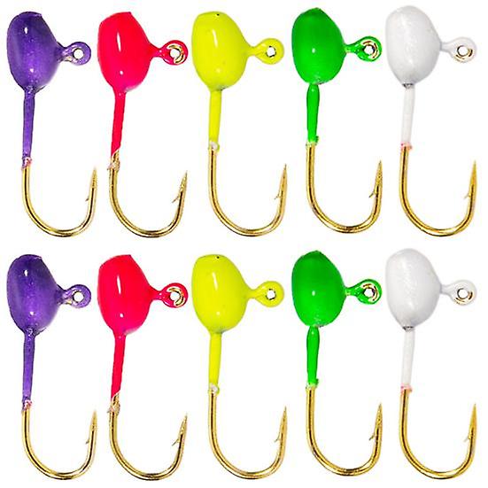 10Pcs Fishing Hook Tool Sharp Lightweight Multi Colors Stable Saltwater Sea Lure Hooks for