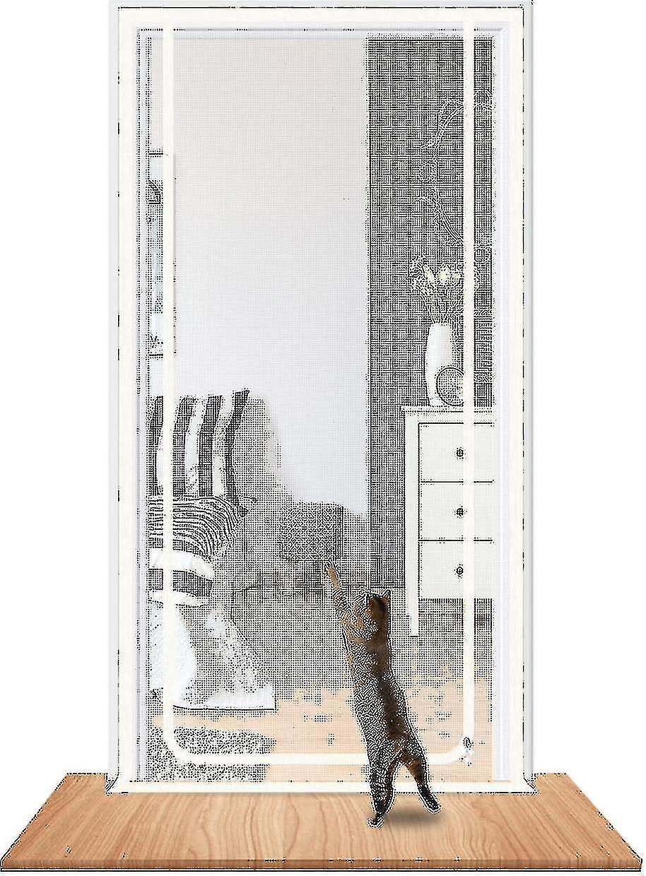 门适合门尺寸 90 厘米 X 210 厘米,加厚重型宠物纱门适用于狗猫蚊子,适用于客厅、卧室、厨房、露台、社区