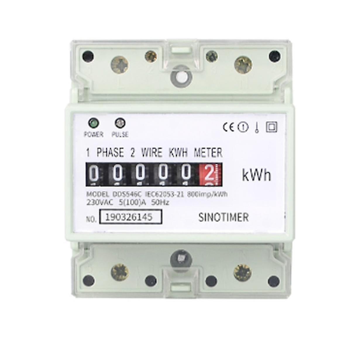Electric Single Phase Two Wire Ac 220v 100a Energy Meter Kwh Counter Consumption Analog Electricity