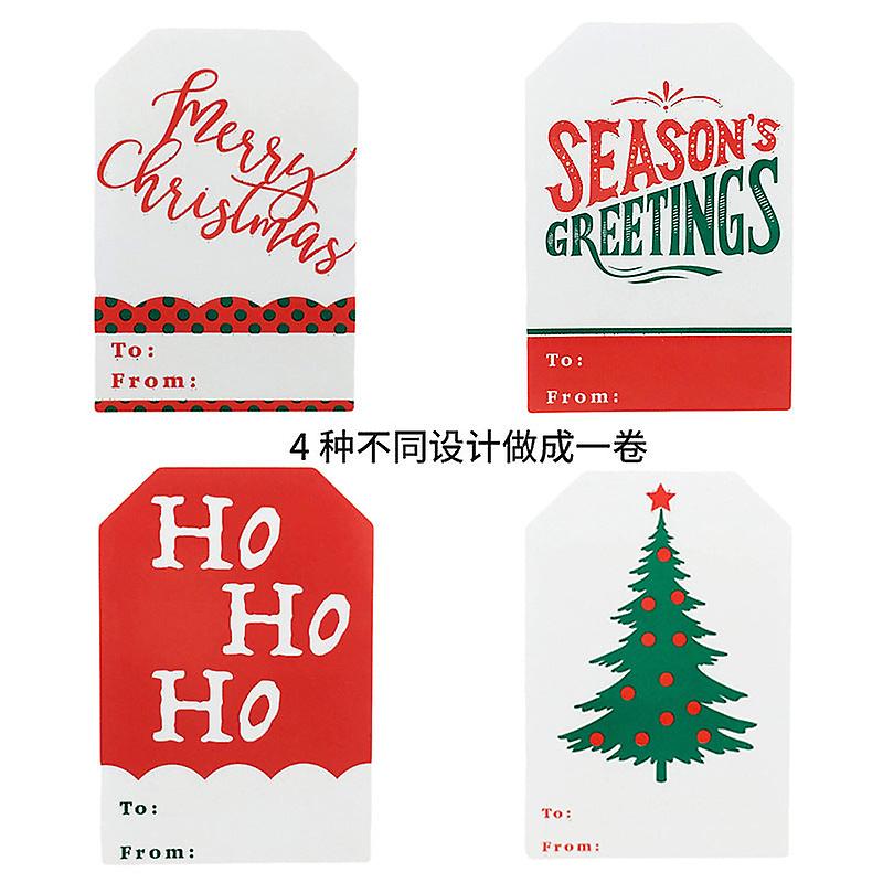 2X200pcs 4 Different Designs 2*3 Inch Kraft Paper Gift Decoration Label Christmas Stickers