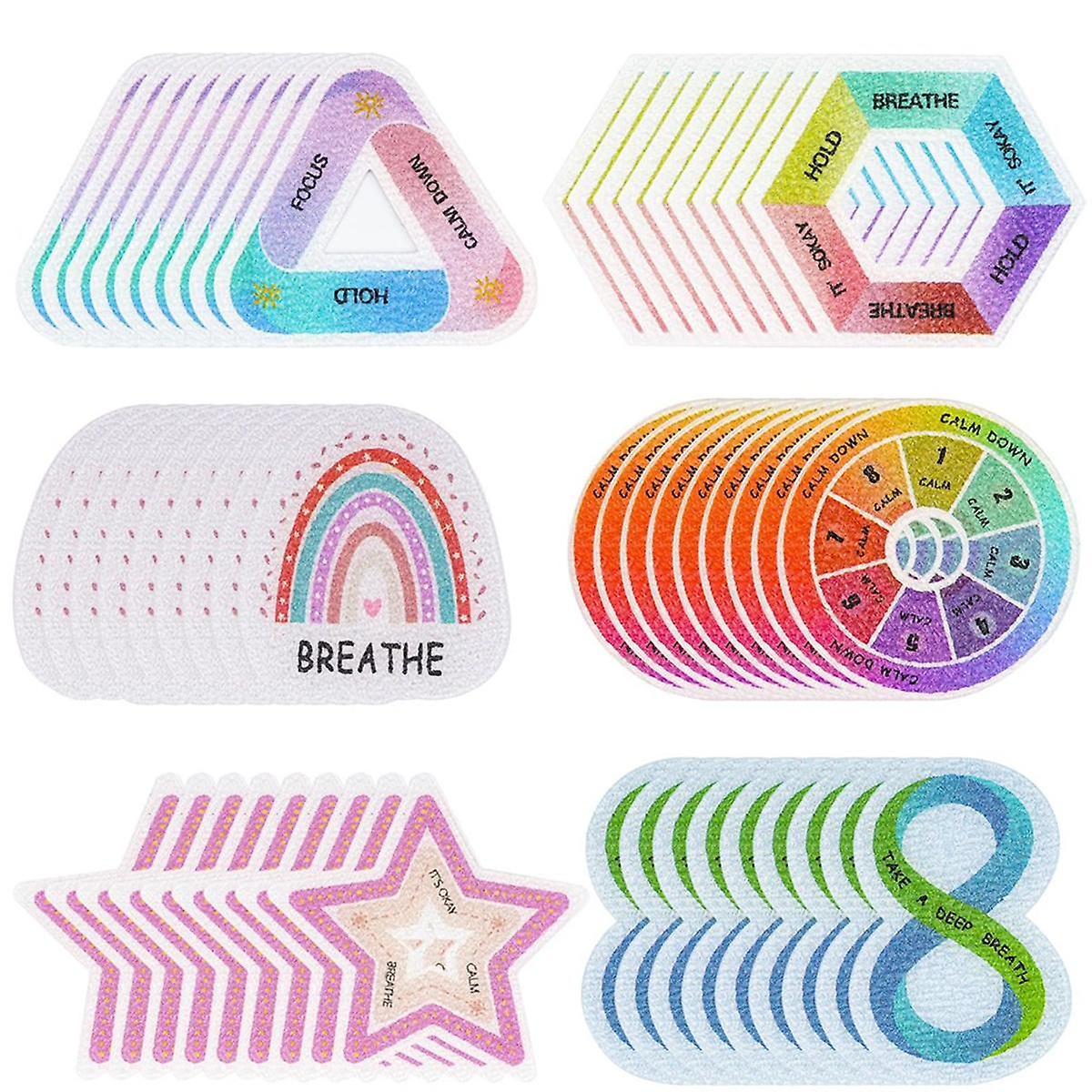60 Pcs Calm Strips,Anxiety Sensory Stickers,Breath Strips,Anxiety Relief Items for Mood Calming Str
