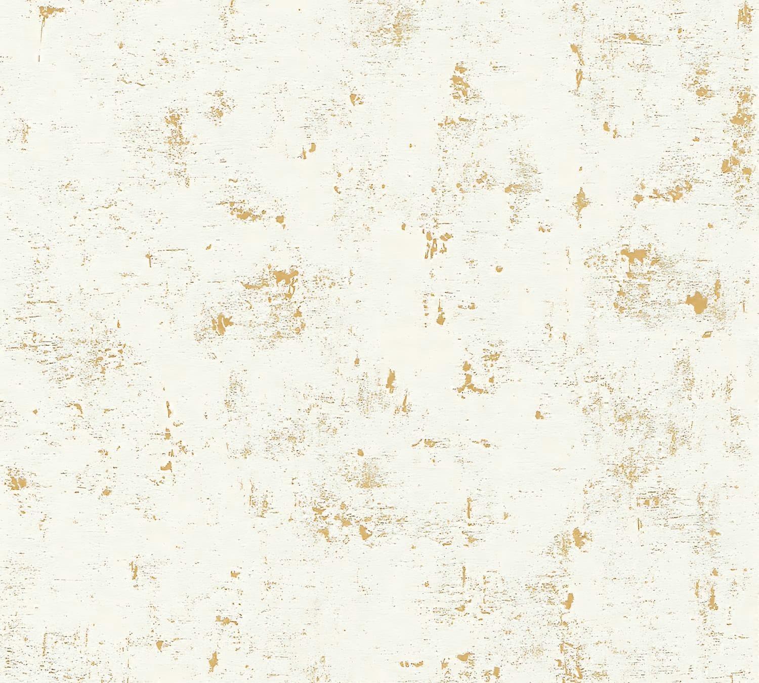 Papier peint aspect pierre carrelage Profhome 230775-GU papier peint intissé légèrement texturé avec une texture tangible mat blanc or 5,33 m2
