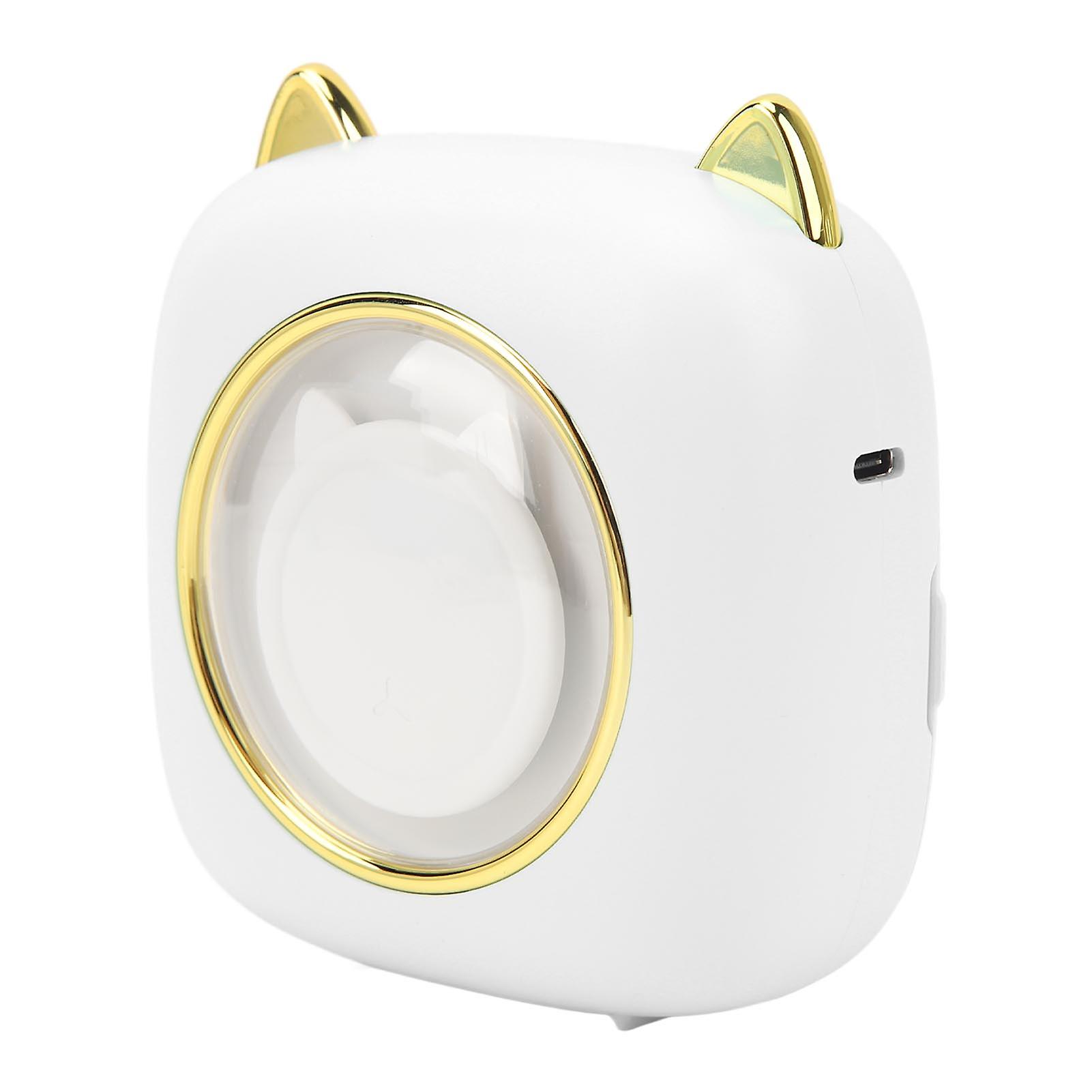 Mini Pocket Printer Portable Thermal Printer Bluetooth Wireless Printer with 7 Color Night Light for IOS for Android Cat Shape White