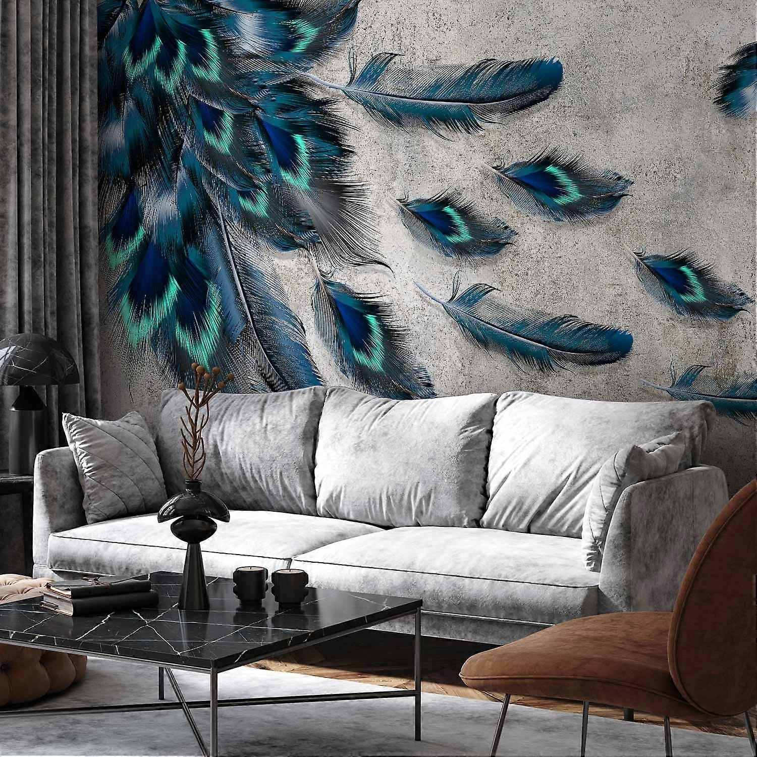 Selvklæbende vægmaleri - blæste fjer