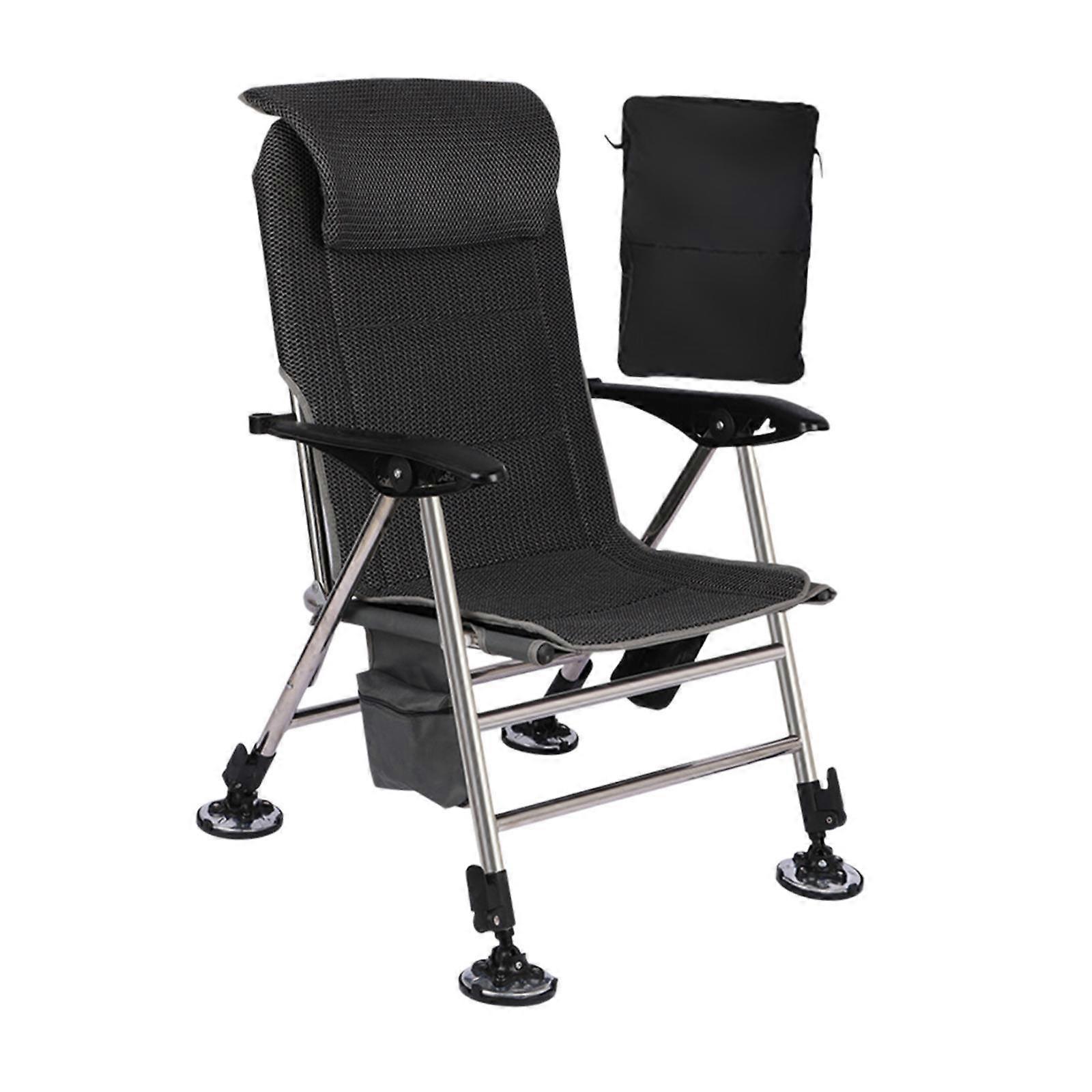 فناء كرسي الصيد مع الدرابزين كرسي الشاطئ الساقين القابلة للسحب براز نزهة مع حقيبة حمل
