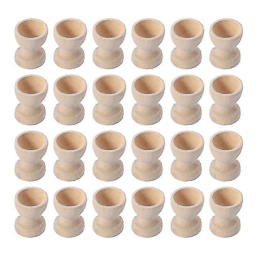 24pcs Porte-œufs en bois Tasses à œufs Porte-œufs Porte-œufs de Pâques Tasses à œufs pour la maison