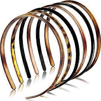 6 Stuks Plastic Effen Hoofdbanden Tanden Kam Hoofdbanden Magere DIY Haarbanden Hoofdbanden voor Vrouwen Meisjes (Multi-color, 8 mm)