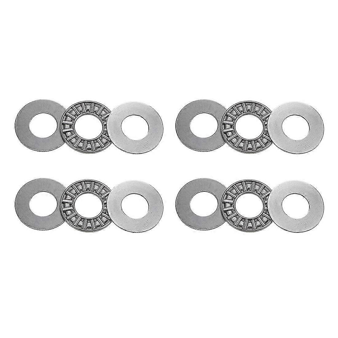 Lot de 4 roulements à aiguilles de butée Axk1226 avec rondelles (alésage 12 mm, diamètre extérieur 26 mm, largeur 2 mm)