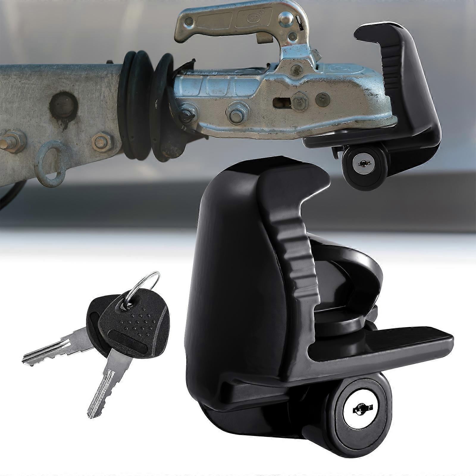 2-Pack/Single Pack Aluminum Alloy Trailer Hitch Locks with Keys - Universal Car/Yacht/Boat/RV/Tractor Security Coupling Locking Device - Anti-Theft Ad