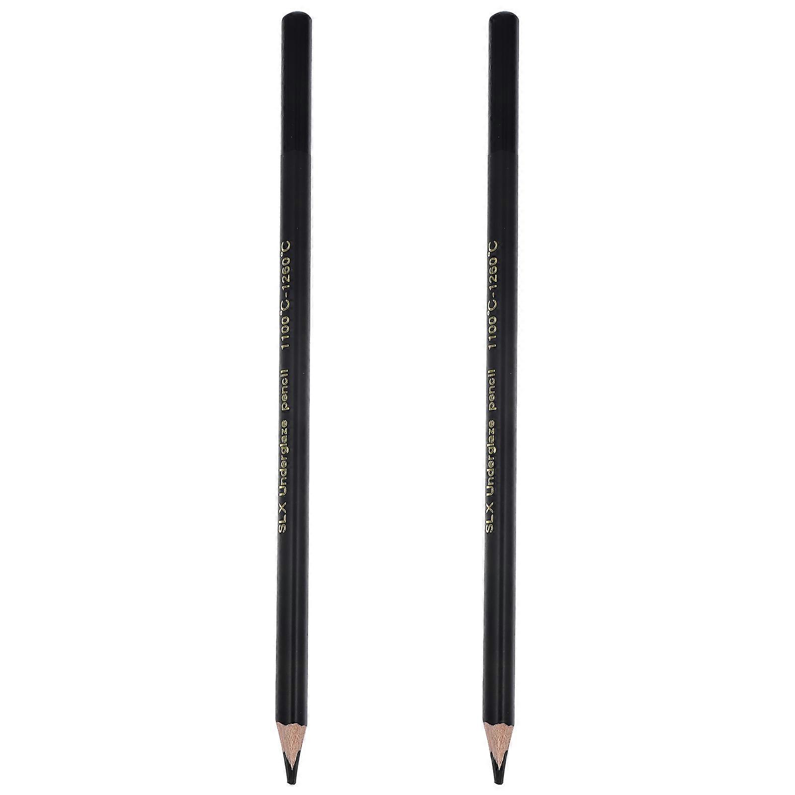 2 قطعة رسم الفن قلم رصاص الحرف اليدوية Underglaze قلم رصاص مريح قلم رصاص حجري مرسومة يدويا (نمط عشوائي)