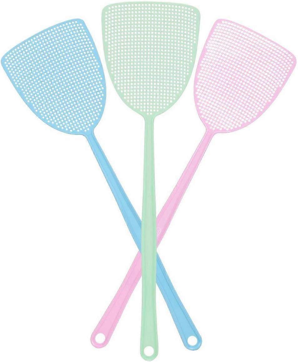Fly Swatter, Strong Flexible Manual Swat Set Pest Control, Assorted Colors (3 Pack) (3 Colors)