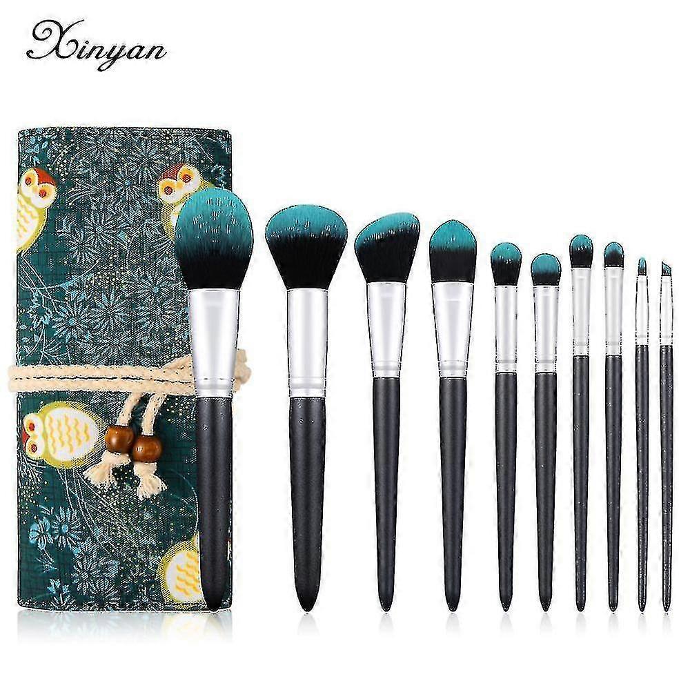 Professional Makeup Brushes Set Green Beauty Toolscosmetics Set 10pcs|eye Shadow Applicator