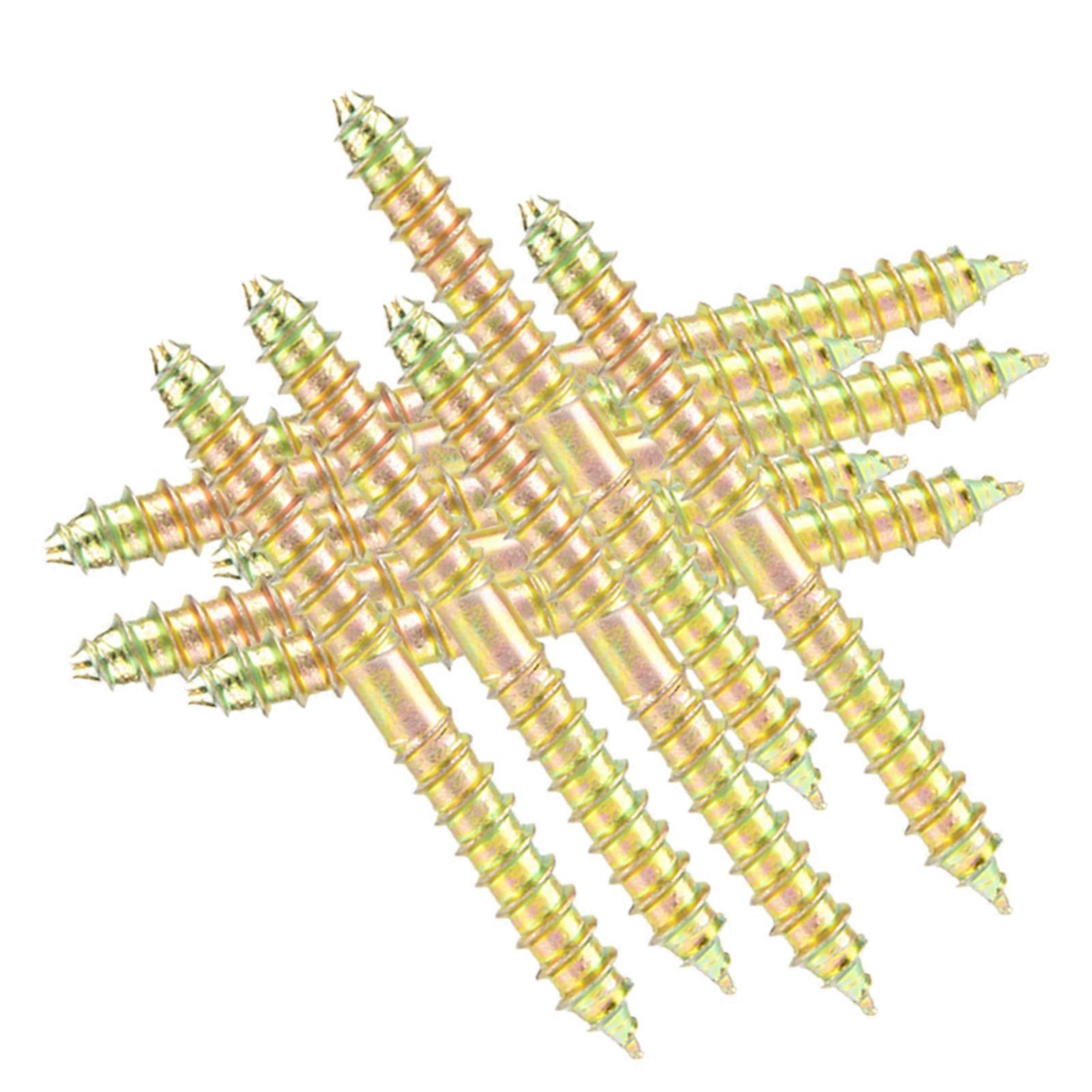 20pcs 5x30mm Double Ended Dowel Screw Self Tapping Threaded