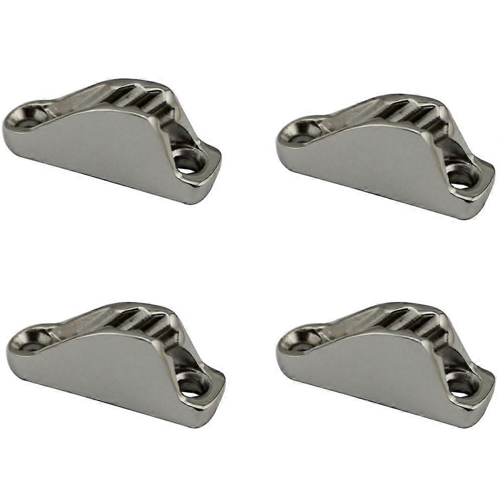 4PCS Stainless Steel Marine Sailing Rope Cam Cleat 18X48mm Flip Up Clamp Jam Cleat for Sailboat Yac