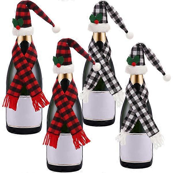 4 Stück (C) Weihnachten Weinflasche Schutz, Weinflasche Verpackung Wein Elik