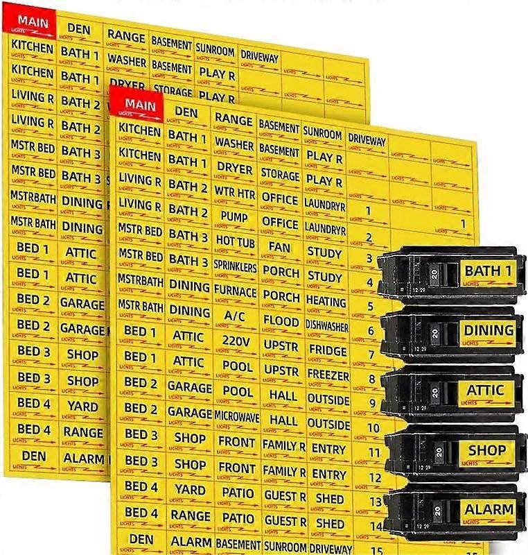 Circuit Breaker Labels, Breaker Box Label, 129 Electrical Panel Labels Fuse Box Stickers, Easy Read and Install (Yellow)