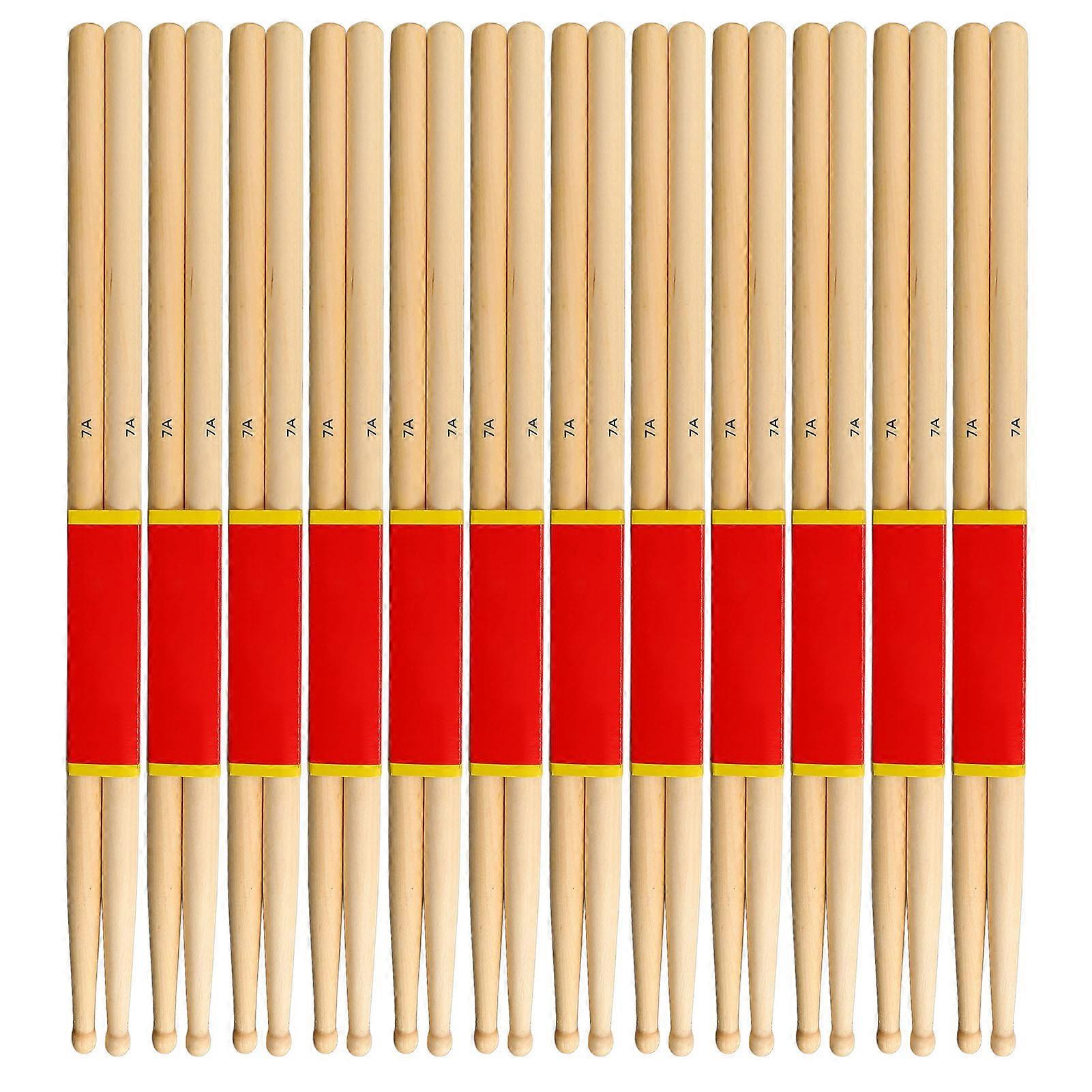 12 Pair Drumsticks Maple Wood Lightweight Drum Stick Replacement for School Practice Performance