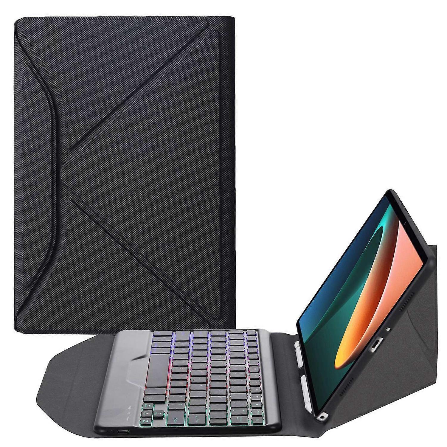 B0N5S For Xiaomi Pad 5/5 Pro Bluetooth Keyboard Case Backlit Wireless Keyboard Tablet Leather Cover 