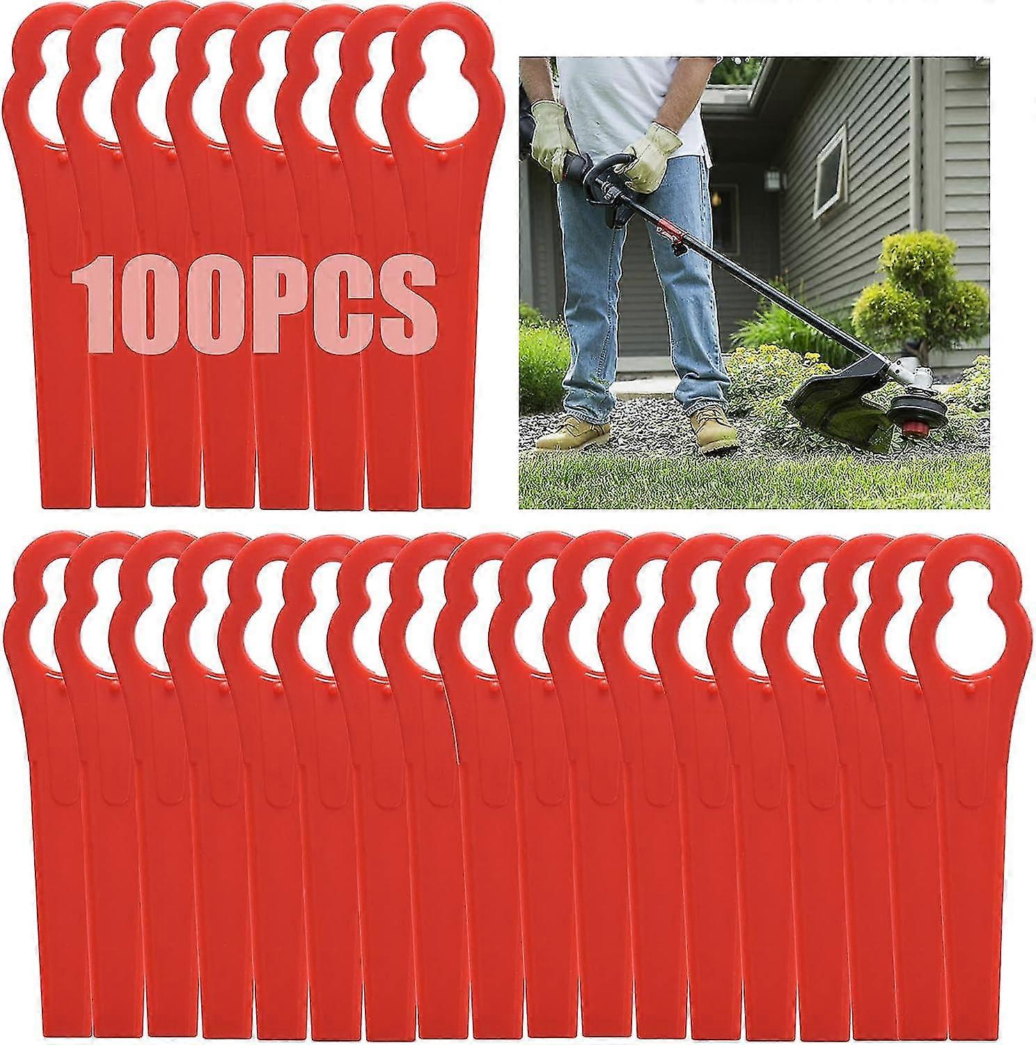 100-stk gresstrimmerblader av plast, batteridrevne gresstrimmerblader 83 mm gressklipperblader Erstatningsblader for hageklipper for Bosch Art23