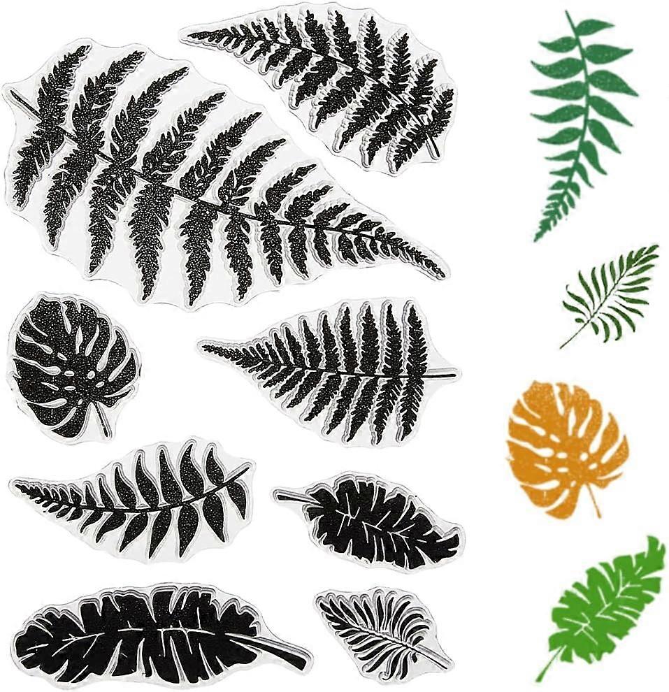 Leaf Clear Rubber Stamps Plants Ferns Turtleback Leaf Reusable Retro Transparent Silicone Stamp Seals for Journaling Card Making Scrapbooking Photo Al