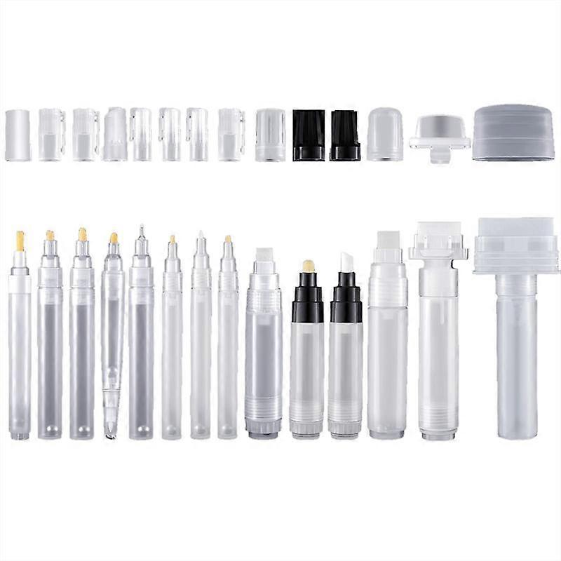 14 Fillable Blank Paint Touch Up Pen Markers Refillable Paint Pen Clear Empty Markers Empty Paint