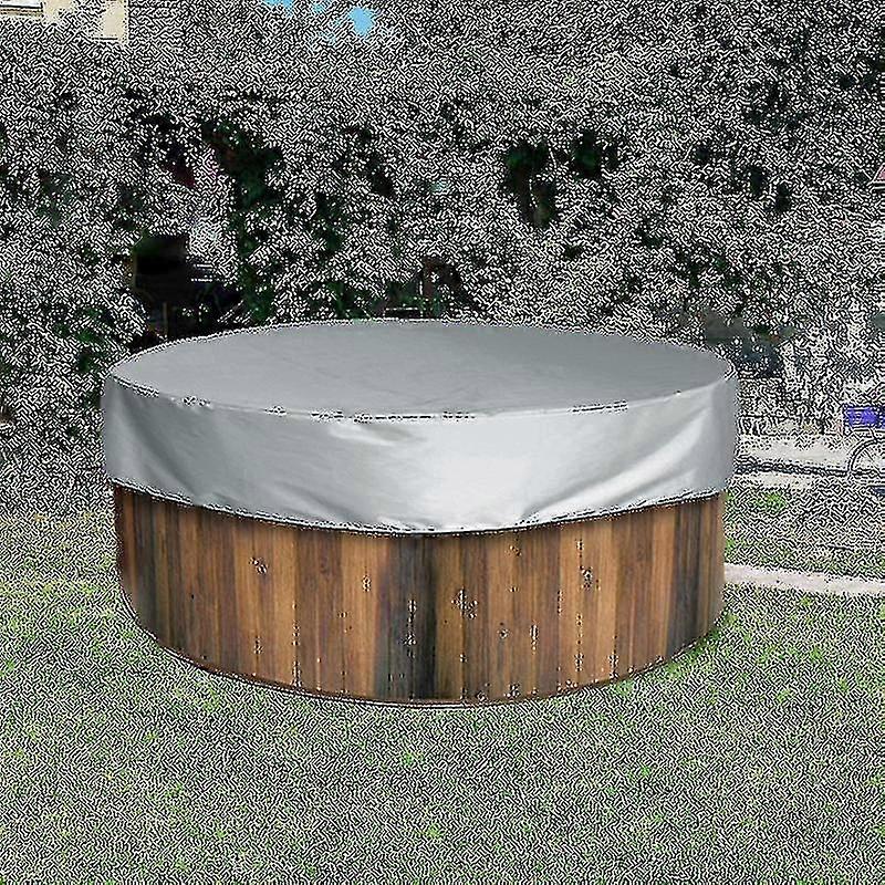 Runt spa-överdrag för utomhusbruk Runt spa-överdrag Spa-skydd Vattentätt UV-resistent -190*30cm Grå