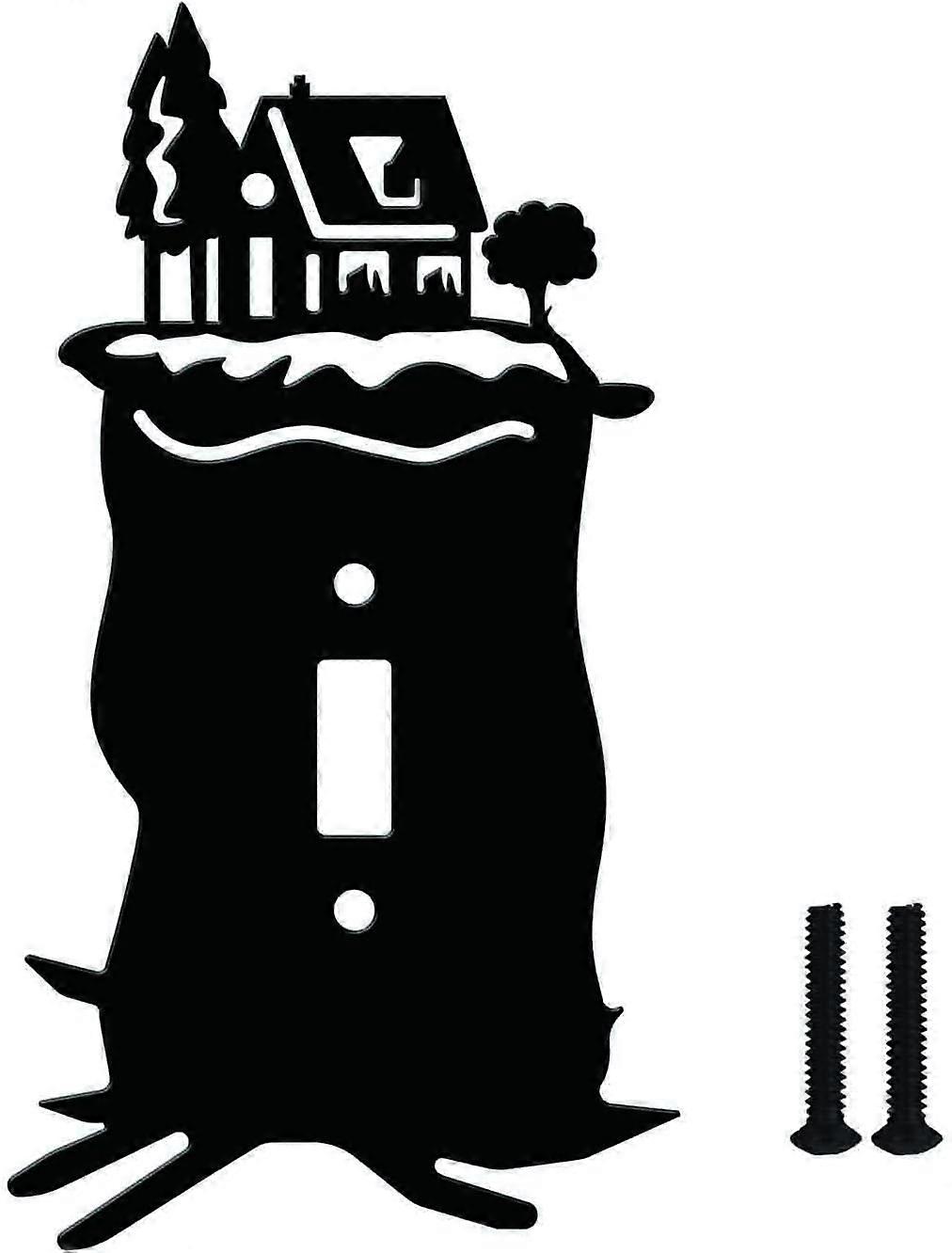 Black Single Toggle Light Switch Plate 3.9 7.2" Iron Light Switch Cover Plate Single Switch Plate Single Toggle Switch Wall Plate for Light Switches