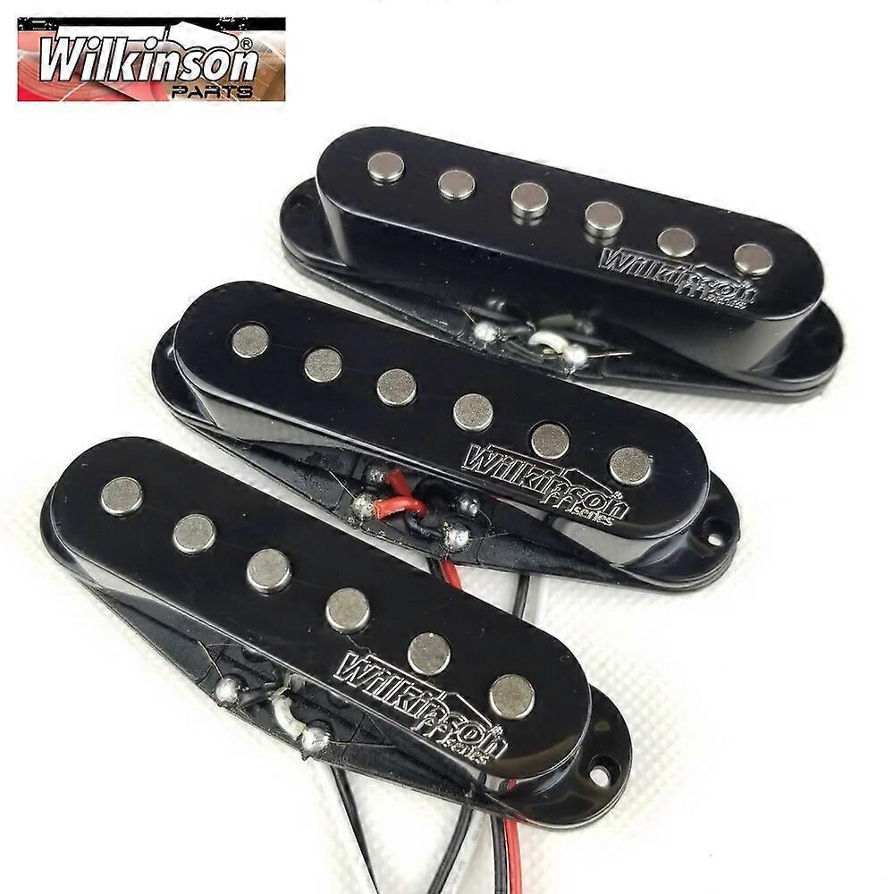 Wilkinson Elgitarr Pickuper Lic Vintage Voice Single Coil Pickuper för ST Gitarr Svart 1 set WOVS
