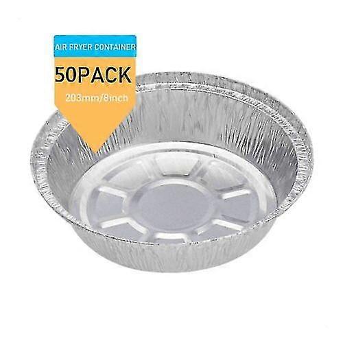 10 / 50pcs Friteuse à air Liner Rond Plateaux en aluminium Conteneurs Aluminium Feuille d’étain Boîte à la maison