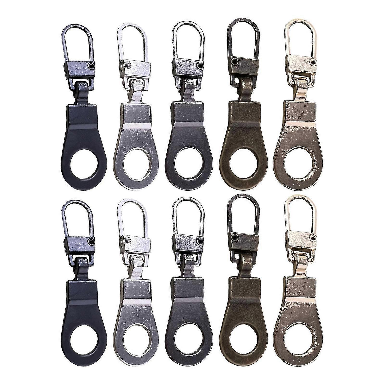 10pcs Removable Mending Extension Chain Backpack Coat Clothes Shoes Zipper Pull