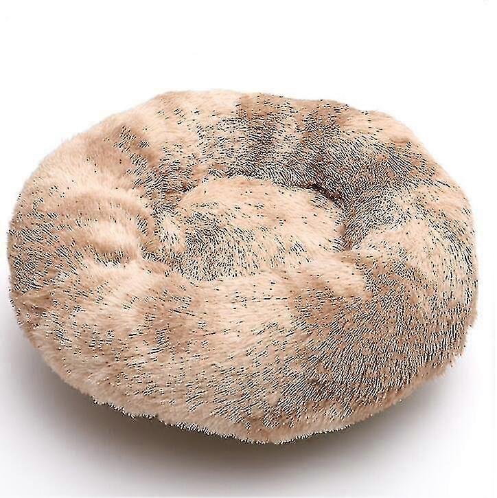 Super Soft Dark Khaki Round Dog Bed 80cm
