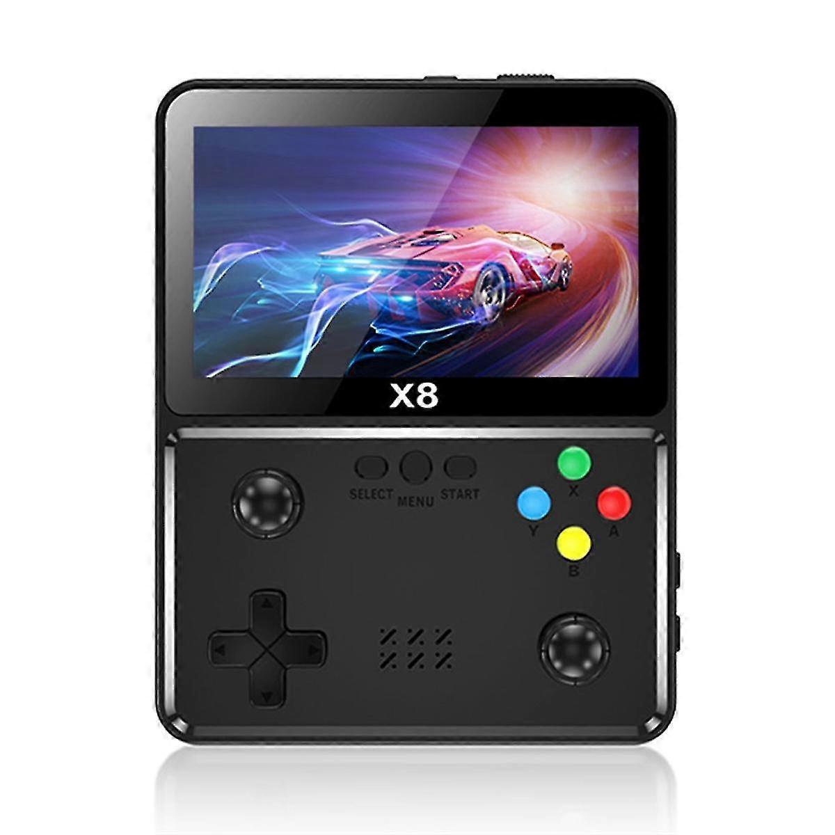 X8 Retro Game Console 4 polegadas IPS Screen Handheld Game Player 10 Simuladores Video Game Console para SFC Preto