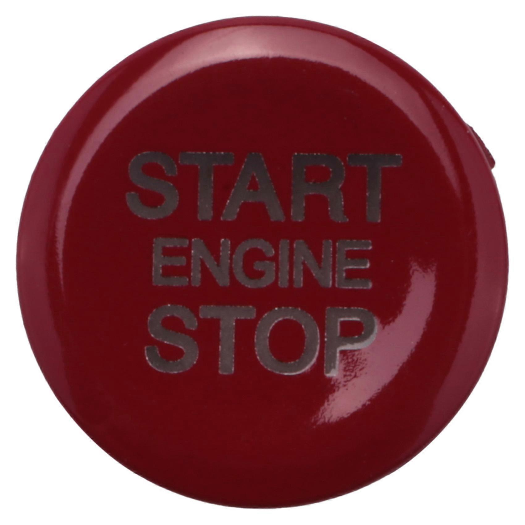 ABS Car Engine Start Stop Switch Button Cover Trim for Giulia Stelvio 2017 2018 (Red)