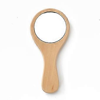 Mini specchio in legno portatile portatile piccolo specchio specchio trucco 15 * 7 cm