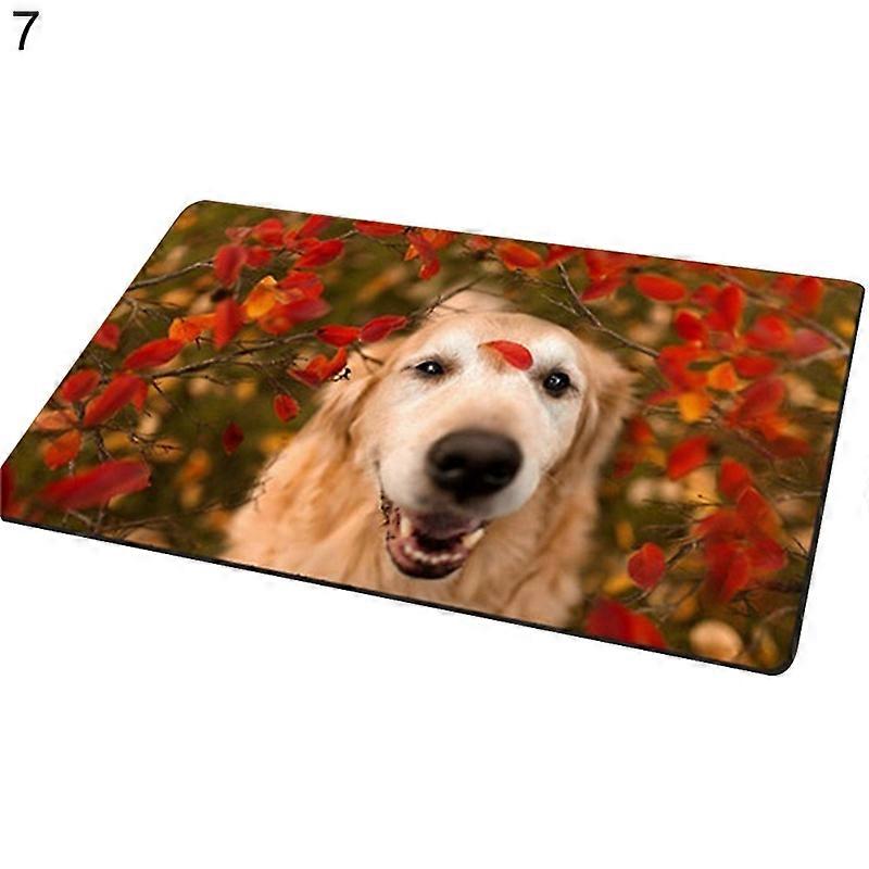 Doormat Non-Slip 3D Effect Dog Print Flannel Rectangle Carpet Modern Home Decor
